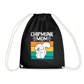 Streifenhörnchen Chipmunk Nagetier Geschenk - Turnbeutel - Schwarz - Vorne