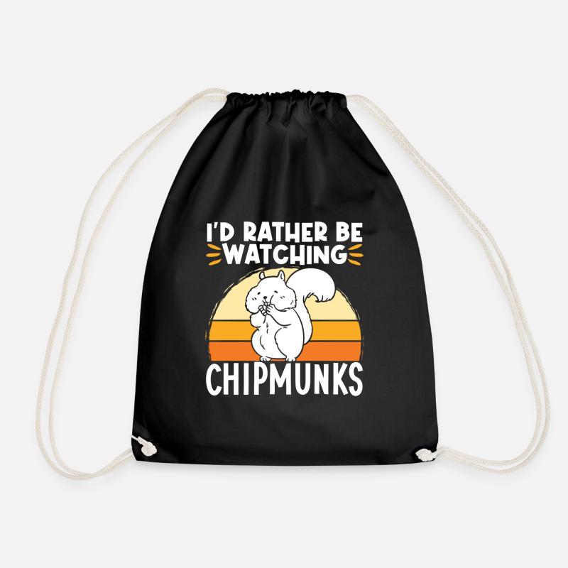 Streifenhörnchen Chipmunk Nagetier Geschenk - Turnbeutel - Schwarz