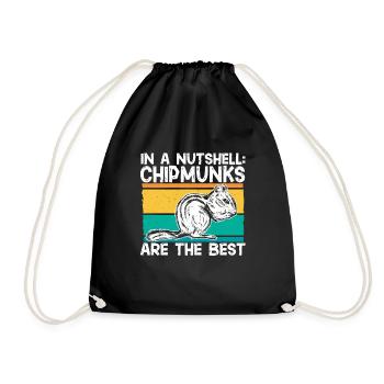 Cadeau de rongeur chipmunk - Sac de sport léger - noir - Devant