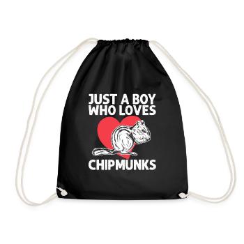 Streifenhörnchen Chipmunk Nagetier Geschenk - Turnbeutel - Schwarz - Vorne
