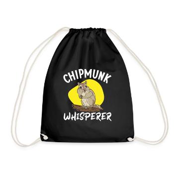 Streifenhörnchen Chipmunk Nagetier Geschenk - Turnbeutel - Schwarz - Vorne
