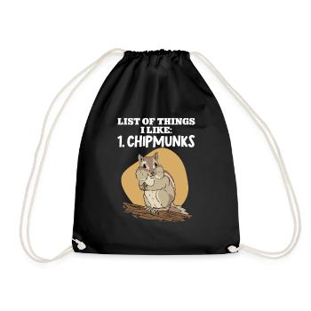 Streifenhörnchen Chipmunk Nagetier Geschenk - Turnbeutel - Schwarz - Vorne
