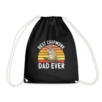 Streifenhörnchen Chipmunk Nagetier Geschenk - Turnbeutel - Schwarz - Vorne