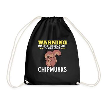 Streifenhörnchen Chipmunk Nagetier Geschenk - Turnbeutel - Schwarz - Vorne