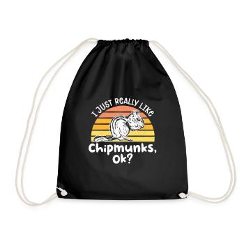 Cadeau de rongeur chipmunk - Sac de sport léger - noir - Devant