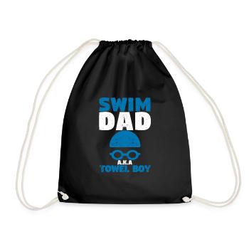 Funny Schwimmen Daddy Schwimmen Vatertag Schwimmen - Turnbeutel - Schwarz - Vorne