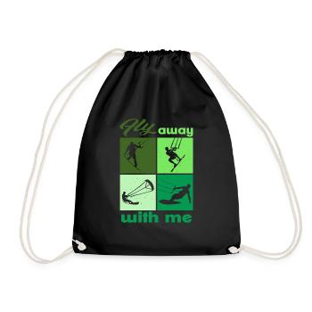 Fly away with me. Lifestyle Vintage Design - Drawstring Bag - black - Front