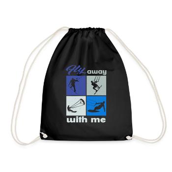 Fly away with me. Lifestyle Vintage Design - Drawstring Bag - black - Front