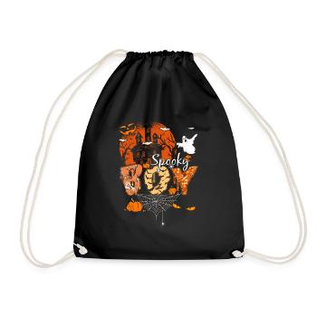 Spooky Boy Halloween Creeper Gift - Drawstring Bag - black - Front