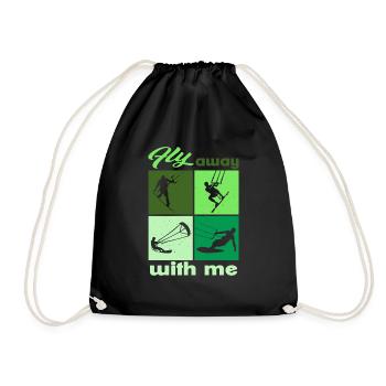 Fly away with me. Lifestyle Vintage Design - Drawstring Bag - black - Front