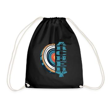 ARCHERY Retro Vintage Cool Archery Designs T-Shirt - Drawstring Bag - black - Front