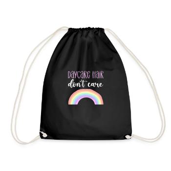 Daycare Hair Don't Care. Childcare. - Drawstring Bag - black - Front