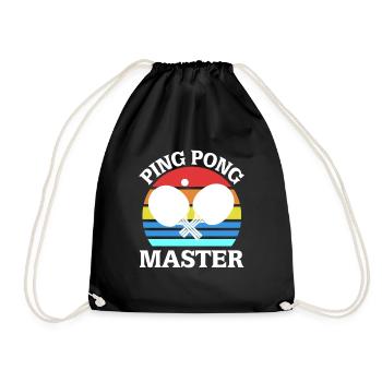 Retro PING PONG Master Cool Table Tennis Designs - Drawstring Bag - black - Front