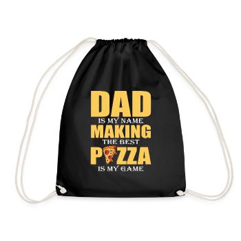 Vater werde ich genannt und mache die beste Pizza - Turnbeutel - Schwarz - Vorne