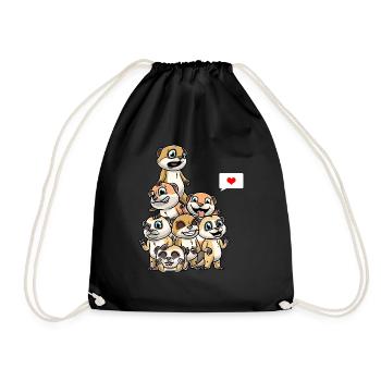 Drôle de suricate Kawaii Surikat Surikate - Sac de sport léger - noir - Devant