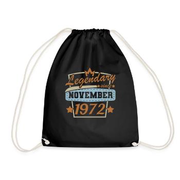 Legendär seit November 1972 Retro Sprüche 50. - Turnbeutel - Schwarz - Vorne