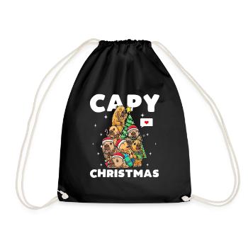 Capybara Noël Drôle - Sac de sport léger - noir - Devant
