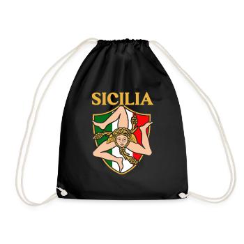 Sicile drapeau Sicile Palerme Italie - Sac de sport léger - noir - Devant