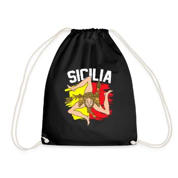 Sicile drapeau Sicile Palerme Italie - Sac de sport léger - noir - Devant