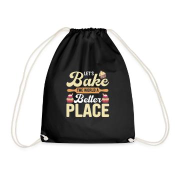 Faisons cuire le monde un meilleur endroit cuisson gâteau C - Sac de sport léger - noir - Devant