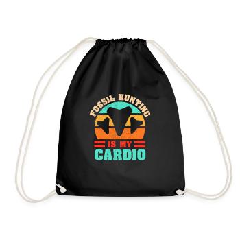 Megalodon Shark Tooth Fossil Collector Gift - Drawstring Bag - black - Front