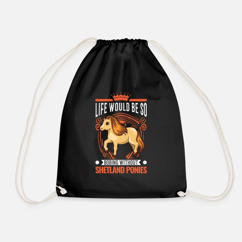 Shetland Pony Gift Shetty - Drawstring Bag - black