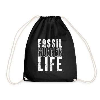 Megalodon Shark Tooth Fossil Collector Gift - Drawstring Bag - black - Front