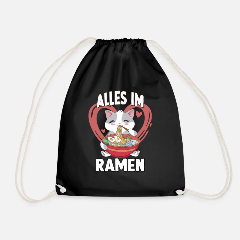 Alles im Ramen süßes Katzen Spruch Motiv Katzen - Turnbeutel - Schwarz
