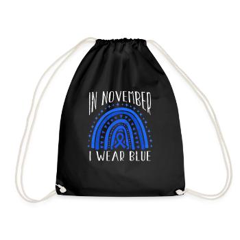 Wear Rainbow Diabetes Awareness Blue In November - Turnbeutel - Schwarz - Vorne