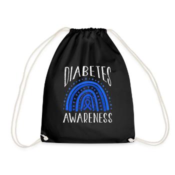 Rainbow Diabetes Awareness Blue Support November - Turnbeutel - Schwarz - Vorne