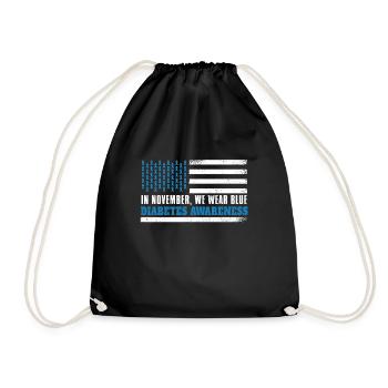 Drapeau bleu en novembre Mois de la sensibilisation au diabète - Sac de sport léger - noir - Devant