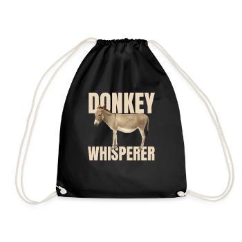 Donkey Whisperer - Drawstring Bag - black - Front
