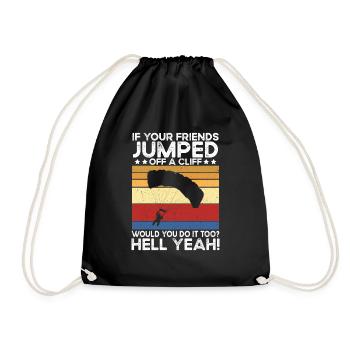 Skydiving. Skydiving - Drawstring Bag - black - Front