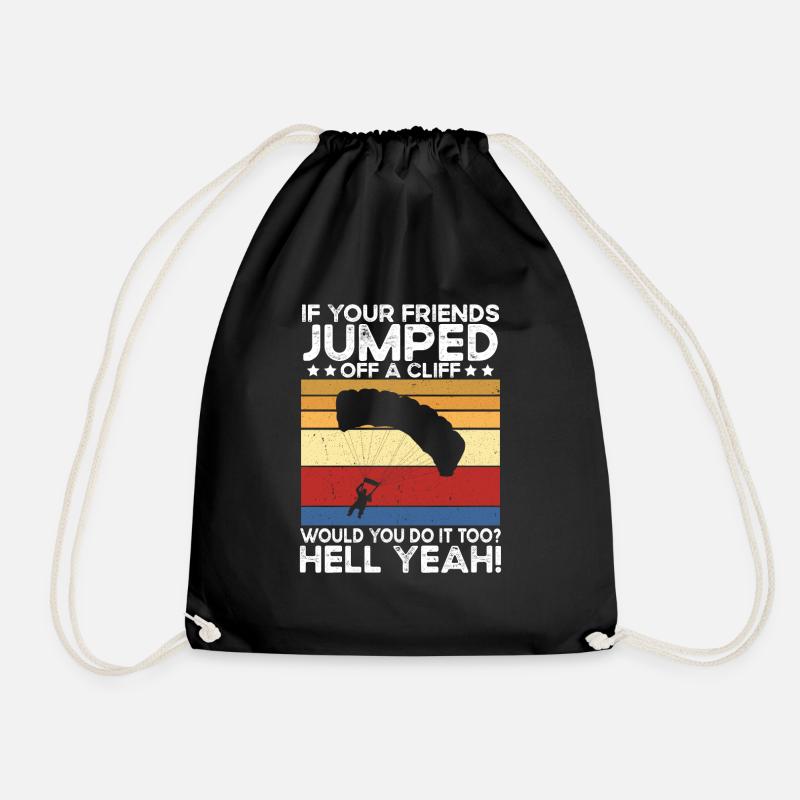 Skydiving. Skydiving - Drawstring Bag - black