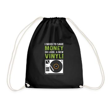 I need to save money. Oh, look, a new one - Drawstring Bag - black - Front