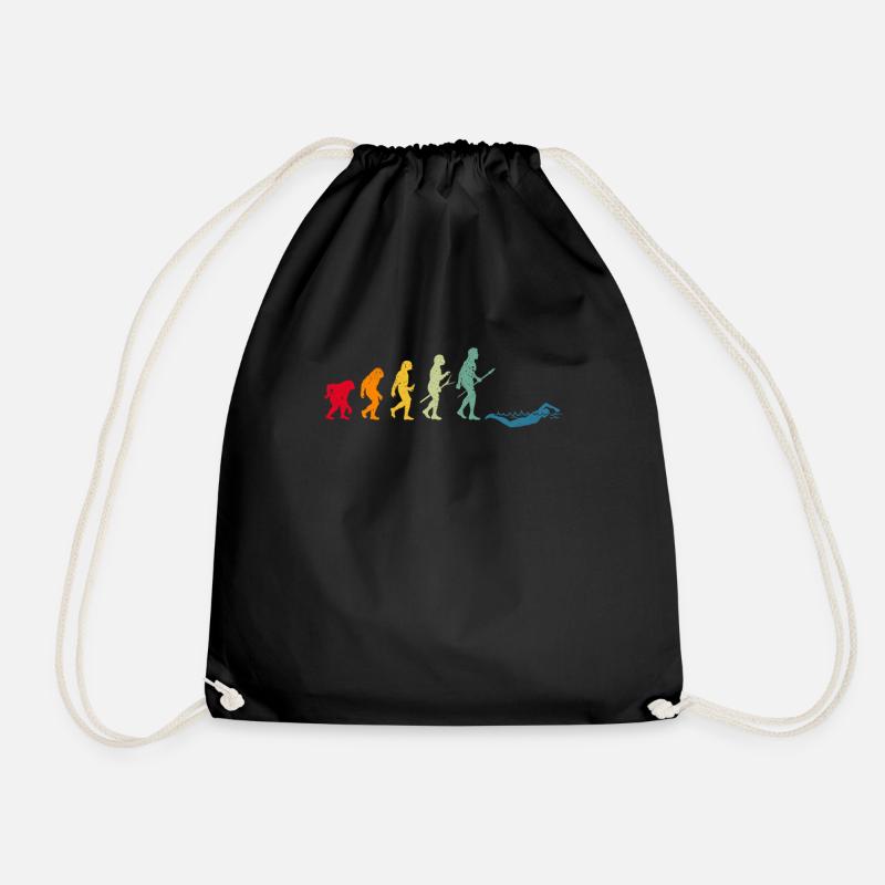 Schwimmen Evolution des Menschen Lustiger Schwimme - Turnbeutel - Schwarz