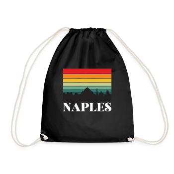 Italien-Souvenir-Neapel-Skyline-italienisches Haup - Turnbeutel - Schwarz - Vorne