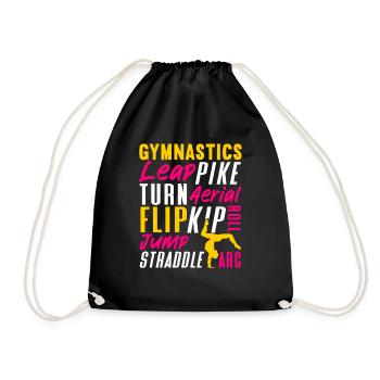 Akrobat Turner Gymnastik Turnen Tumbling - Turnbeutel - Schwarz - Vorne