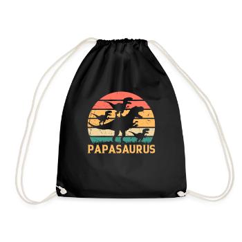 Papasaurus Papa Trois Enfants Papa Saurus Papa Dino - Sac de sport léger - noir - Devant