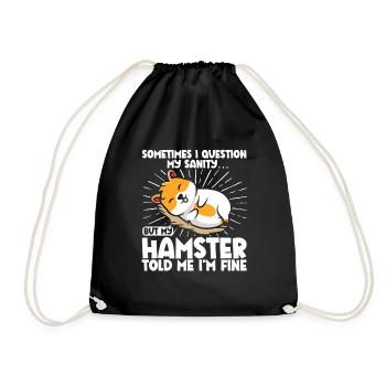 Hamster Gift Hamster Lovers - Drawstring Bag - black - Front