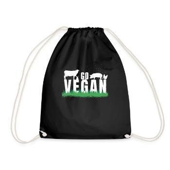 Farm Animals Vegetable Vegetarian Go Vegan - Turnbeutel - Schwarz - Vorne