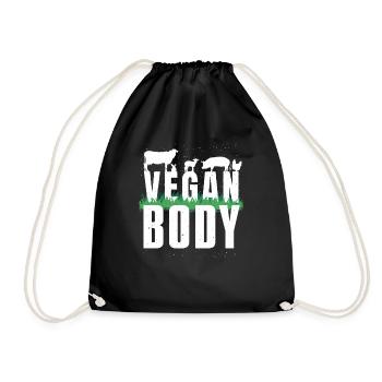 Farm Animals Vegetable Vegetarian Go Vegan Body - Turnbeutel - Schwarz - Vorne