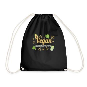 Herbivore Avocado Heart Vegetable Vegetarian Vegan - Turnbeutel - Schwarz - Vorne