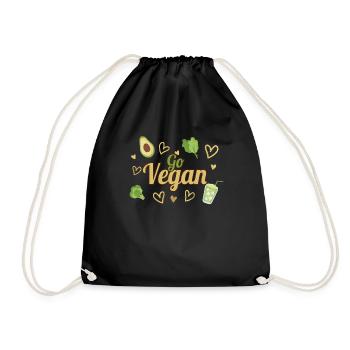 Avocado Heart Vegetable Végétarien Go Vegan - Sac de sport léger - noir - Devant