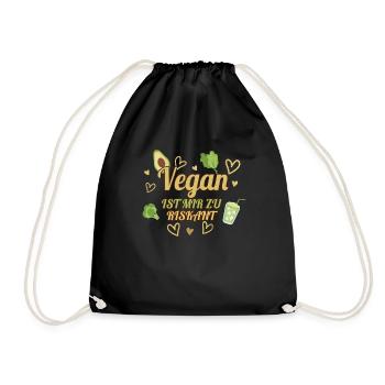 Avocado Vegetable Vegetarian Too Risky Me Vegan - Drawstring Bag - black - Front