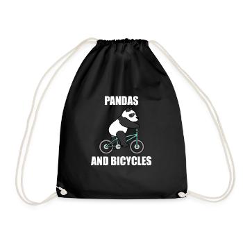 Pandas et vélos Cyclisme Sports Panda Bear - Sac de sport léger - noir - Devant