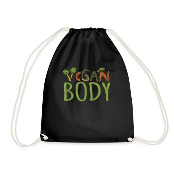 Mot Végétarien Végétarien Go Vegan Body - Sac de sport léger - noir - Devant