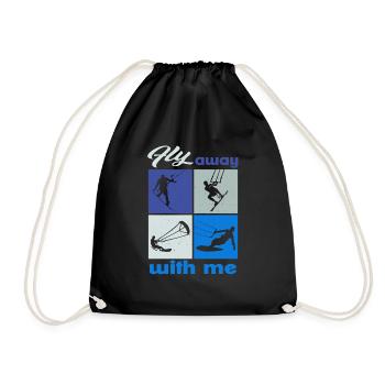 Fly away with me. Lifestyle Vintage Design - Drawstring Bag - black - Front