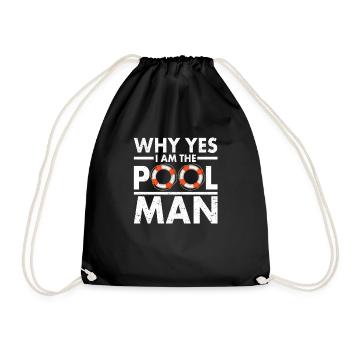 Pourquoi oui, je suis le Poolman Funny Beach - Sac de sport léger - noir - Devant