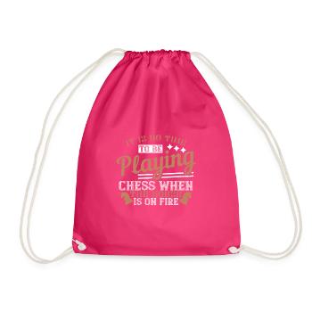 Es ist keine Zeit, Schach zu spielen, wenn das Haus - Turnbeutel - Fuchsia - Vorne